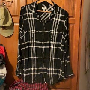 Flannel pattern button down shirt